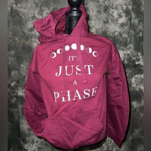 It’s just a phase burgundy hoodie juniors size xl